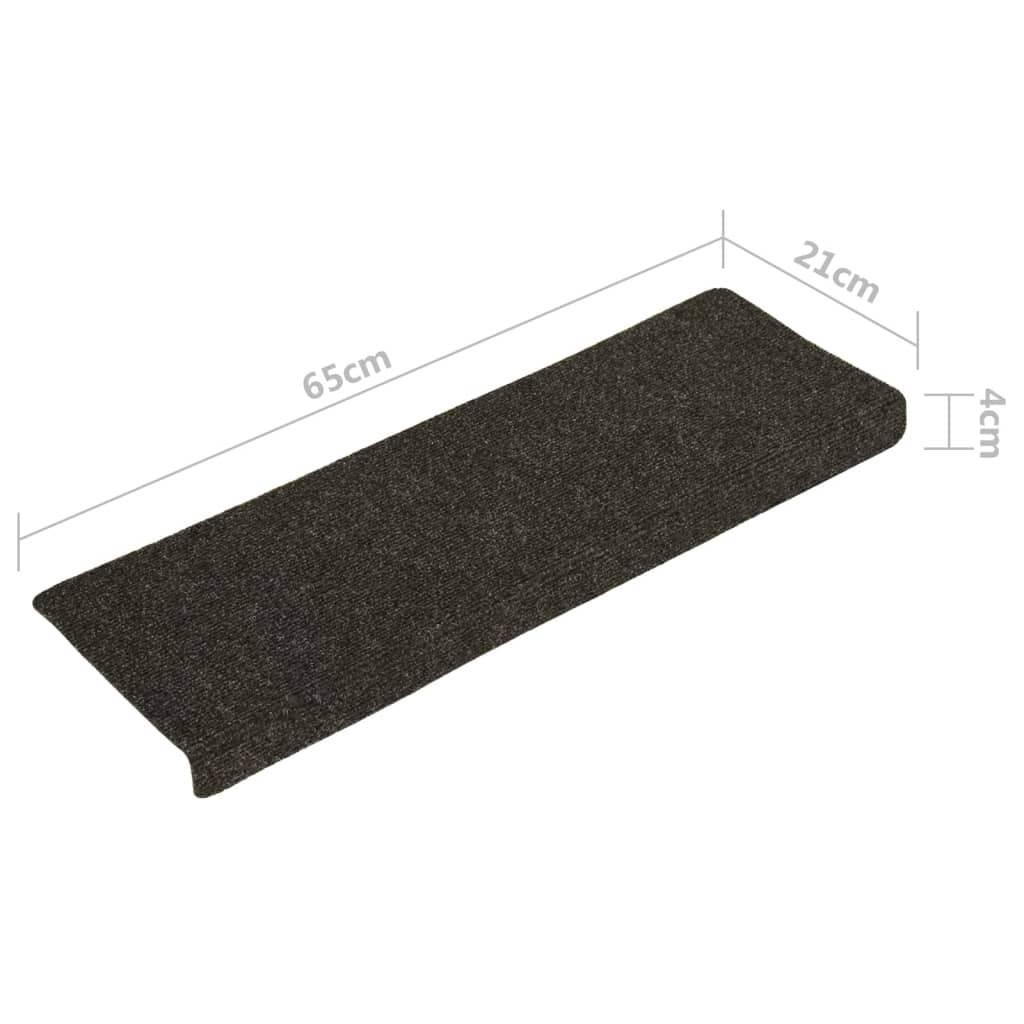 Trapmatten 15 St 65X25 Cm Naaldvilt Grijs