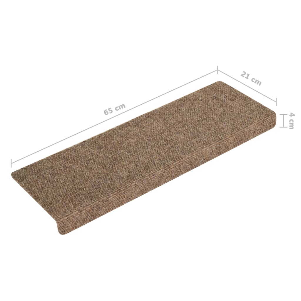 Trapmatten 15 St 65X25 Cm Naaldvilt Crèmekleurig