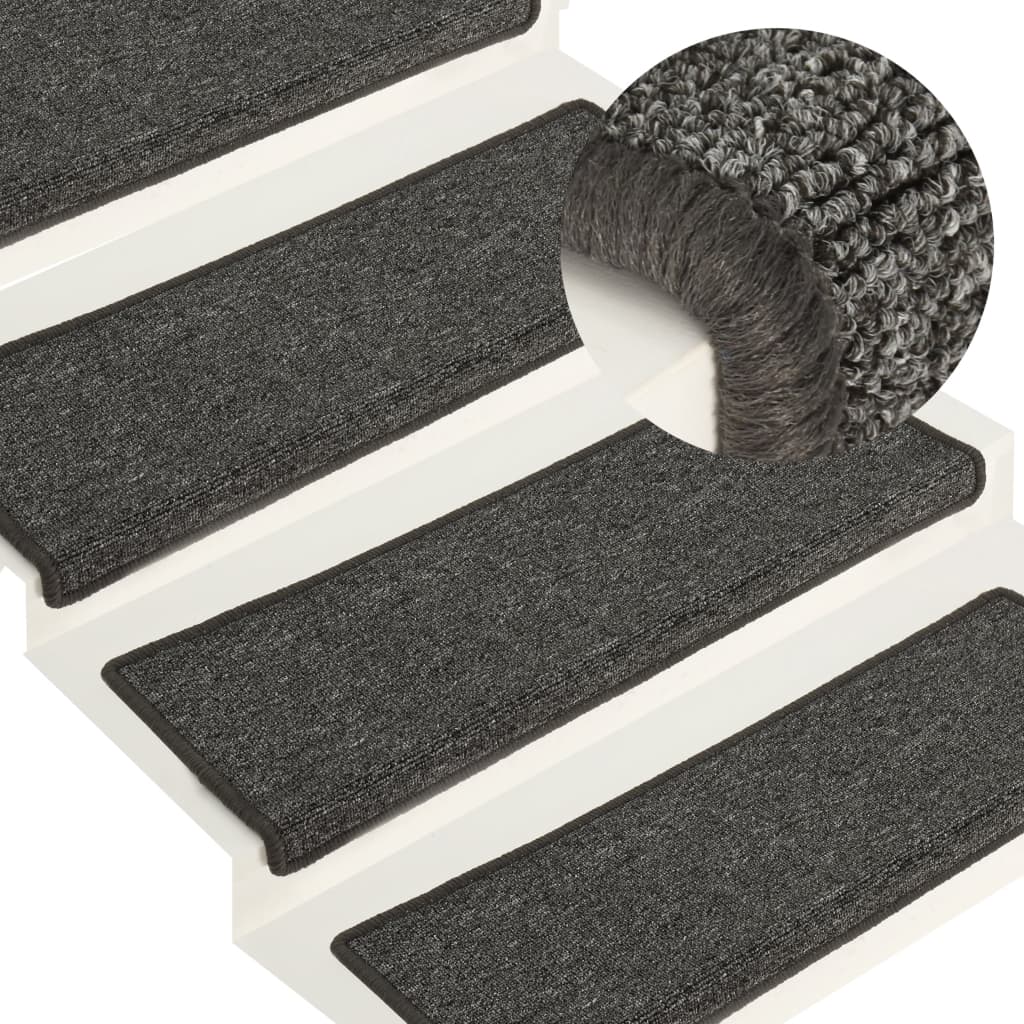 Trapmatten 15 St 65X25 Cm Grijs En Zwart