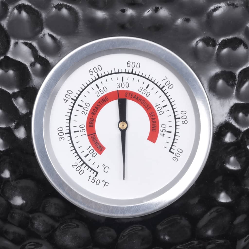 Kamado Barbecue 2-In-1 56 Cm Keramiek Zwart
