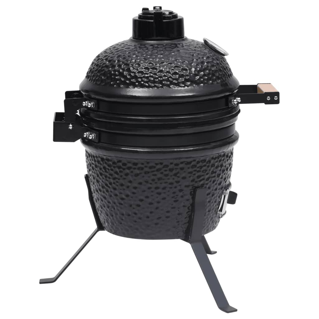 Kamado Barbecue 2-In-1 56 Cm Keramiek Zwart