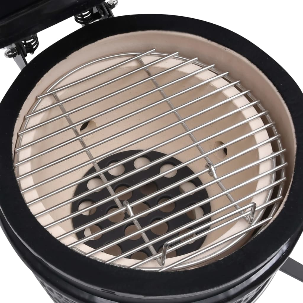 Kamado Barbecue 2-In-1 56 Cm Keramiek Zwart