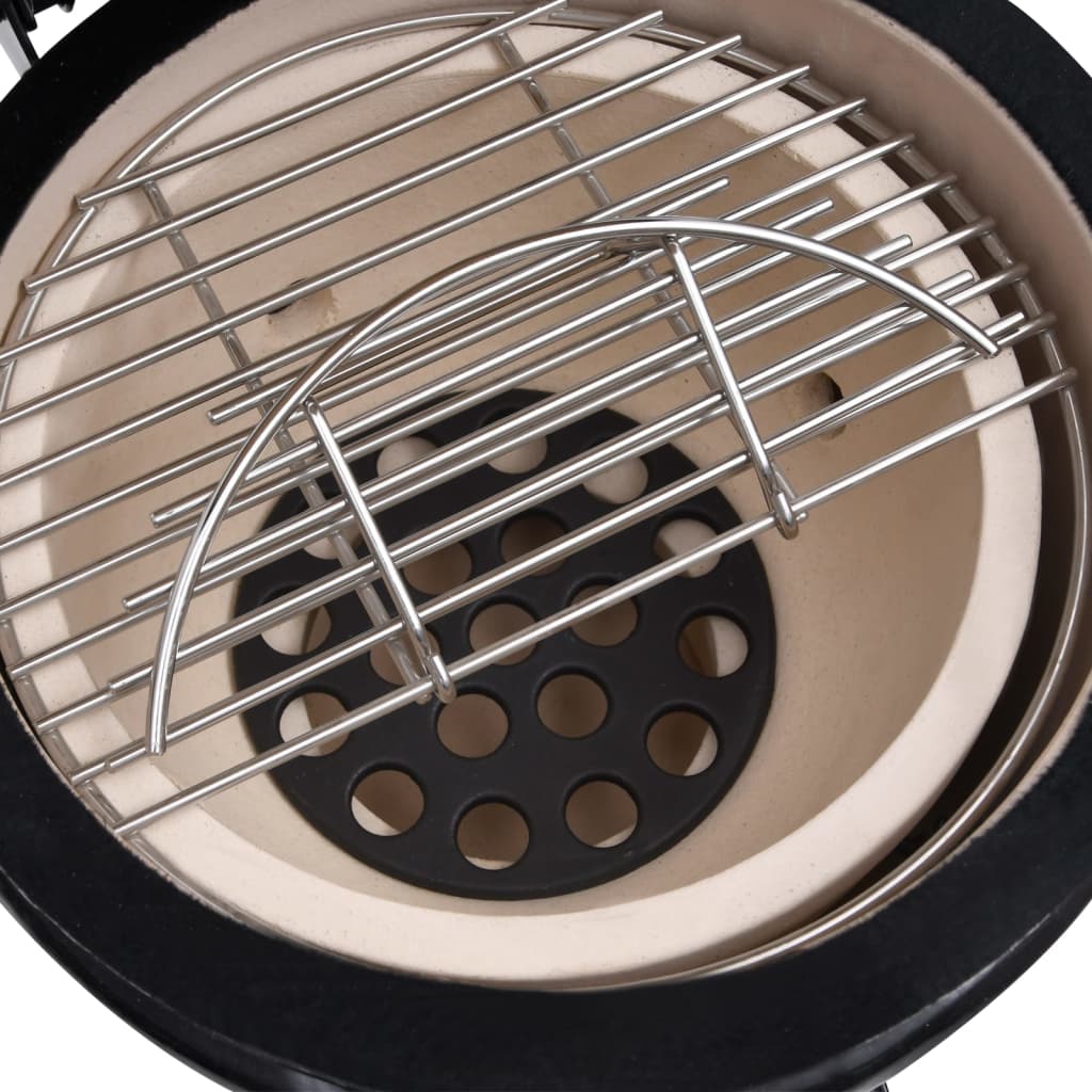 Kamado Barbecue 2-In-1 56 Cm Keramiek Zwart
