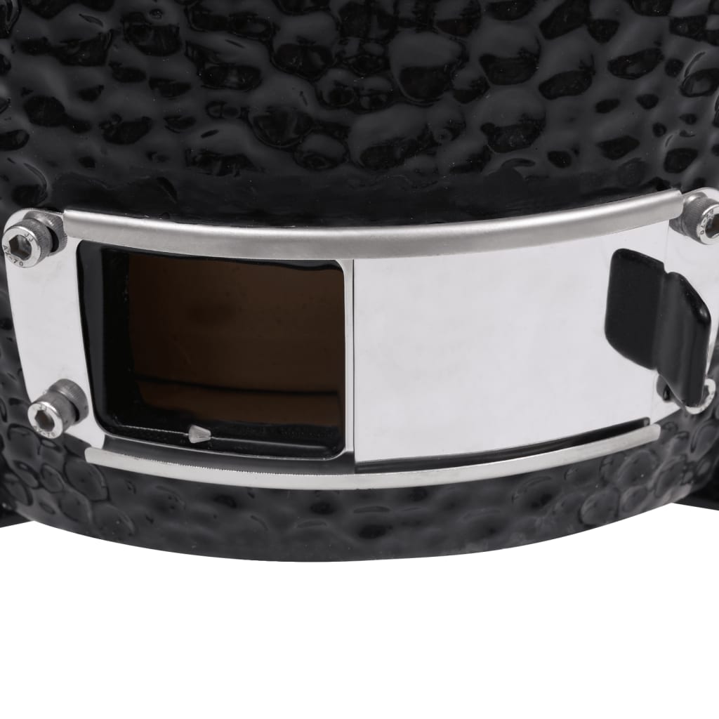 Kamado Barbecue 2-In-1 56 Cm Keramiek Zwart