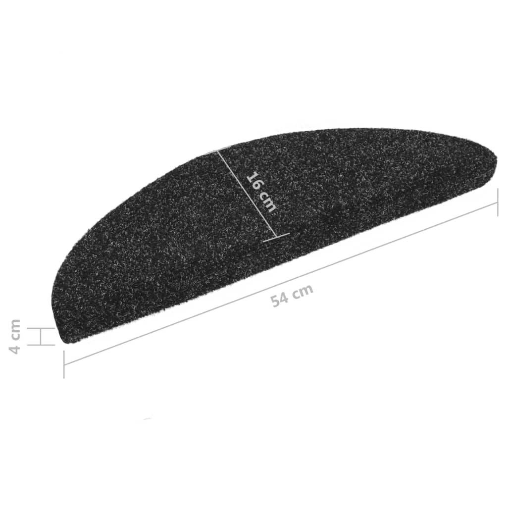 Trapmatten Zelfklevend 10 St 56X17X3 Cm Naaldvilt Zwart