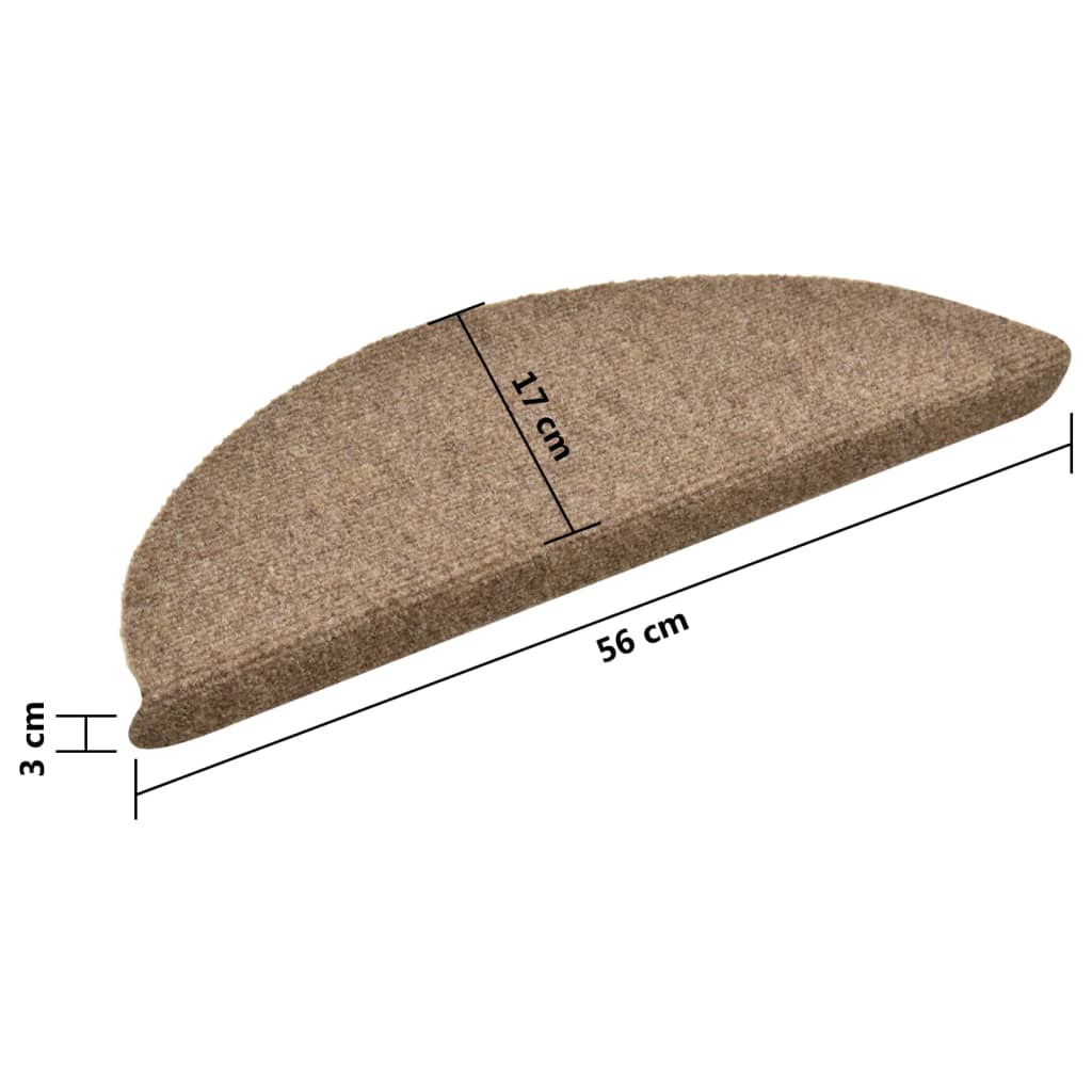 Trapmatten Zelfklevend 5 St 56X17X3 Cm Naaldvilt Crèmekleurig