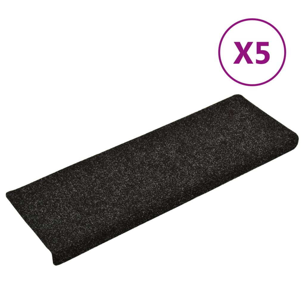 Trapmatten 5 St 65X25 Cm Naaldvilt Zwart