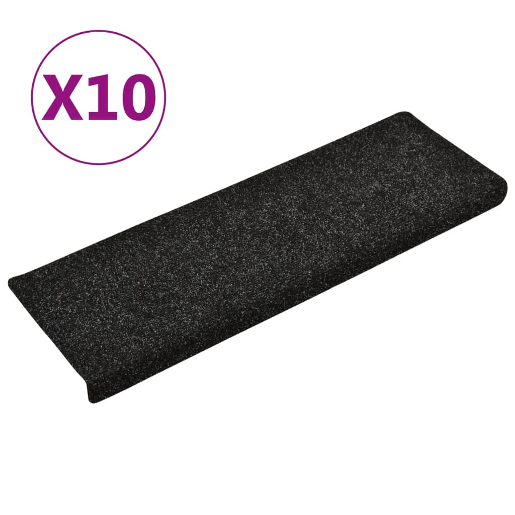 Trapmatten 10 St 65X25 Cm Naaldvilt Zwart