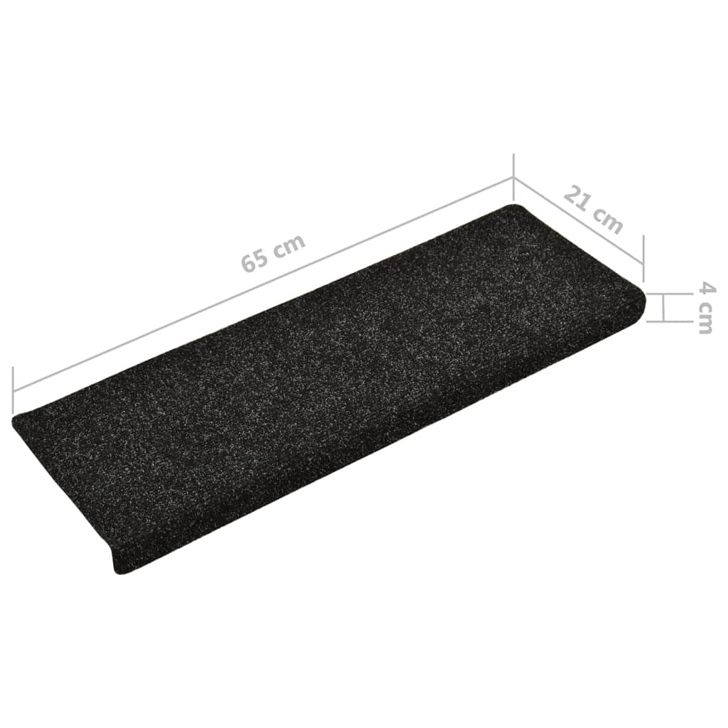 Trapmatten 10 St 65X25 Cm Naaldvilt Zwart