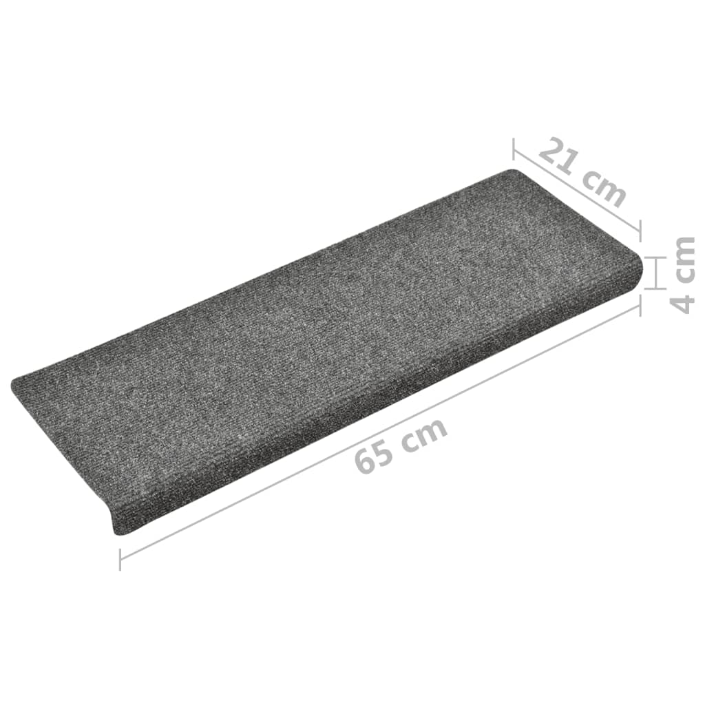 Trapmatten 10 St 65X25 Cm Naaldvilt Lichtgrijs