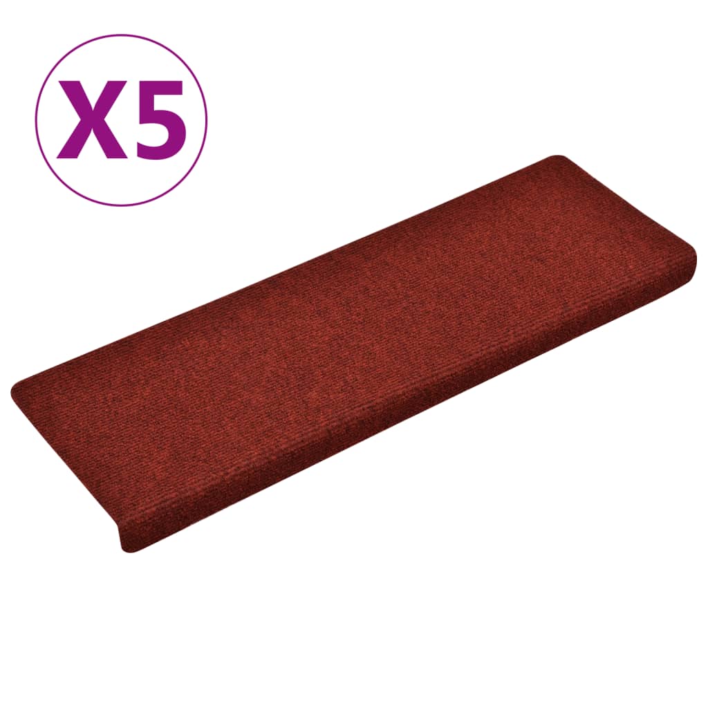 Trapmatten 5 St 65X25 Cm Naaldvilt Bordeauxrood