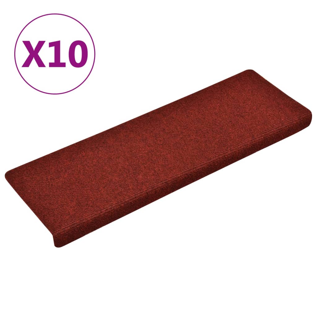 Trapmatten 10 St 65X25 Cm Naaldvilt Bordeauxrood