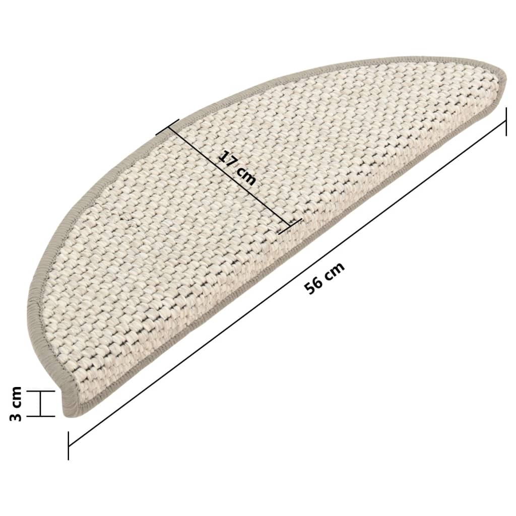 Trapmatten Zelfklevend 15 St Sisal-Look 56X20 Cm Beige