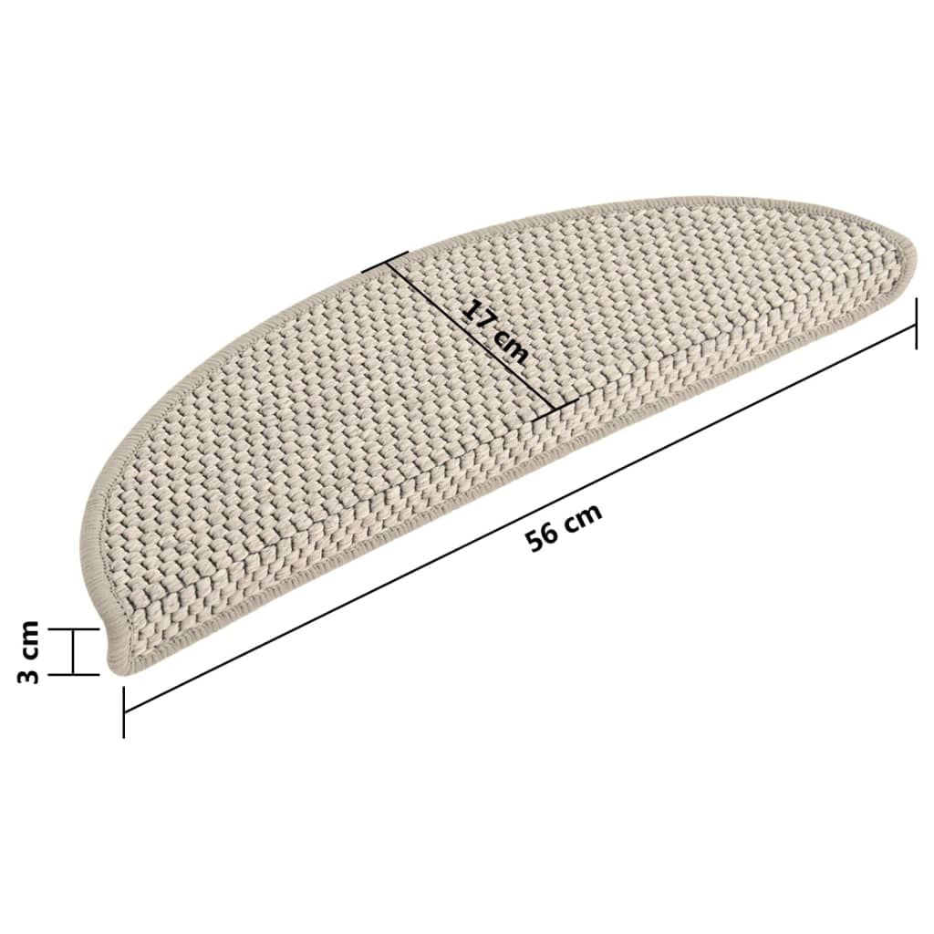Trapmatten Zelfklevend 15 St Sisal-Look 56X20 Cm Taupe