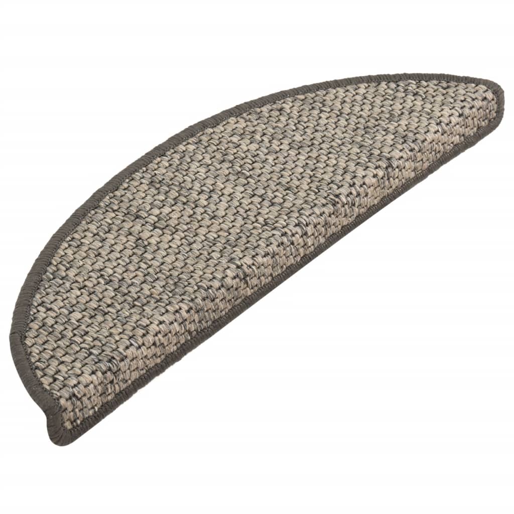 Trapmatten Zelfklevend 15 St Sisal-Look 56X20 Cm Zilverkleurig