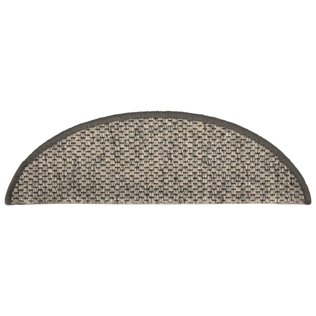 Trapmatten Zelfklevend 15 St Sisal-Look 56X20 Cm Zilverkleurig