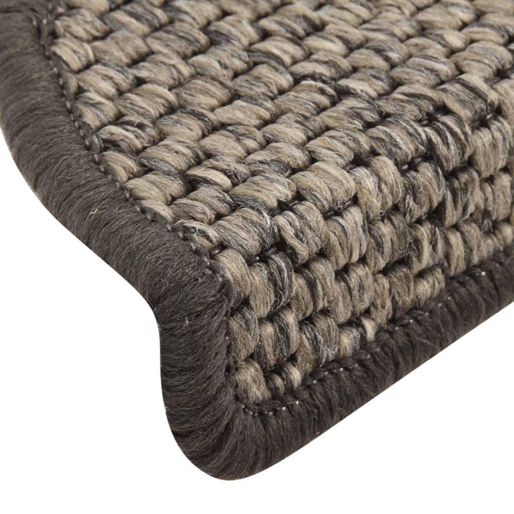Trapmatten Zelfklevend 15 St Sisal-Look 56X20 Cm Zilverkleurig
