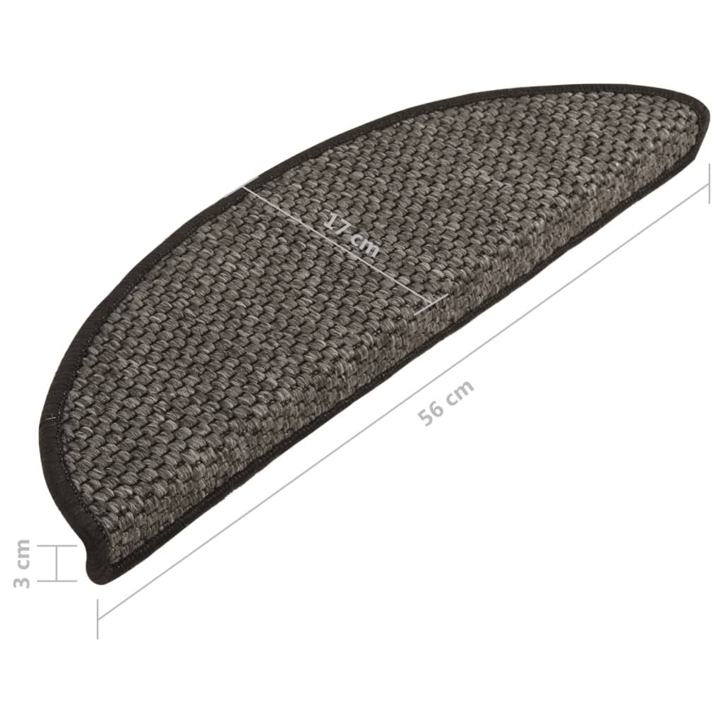 Trapmatten Zelfklevend 15 St Sisal-Look 56X20 Cm Antracietkleur