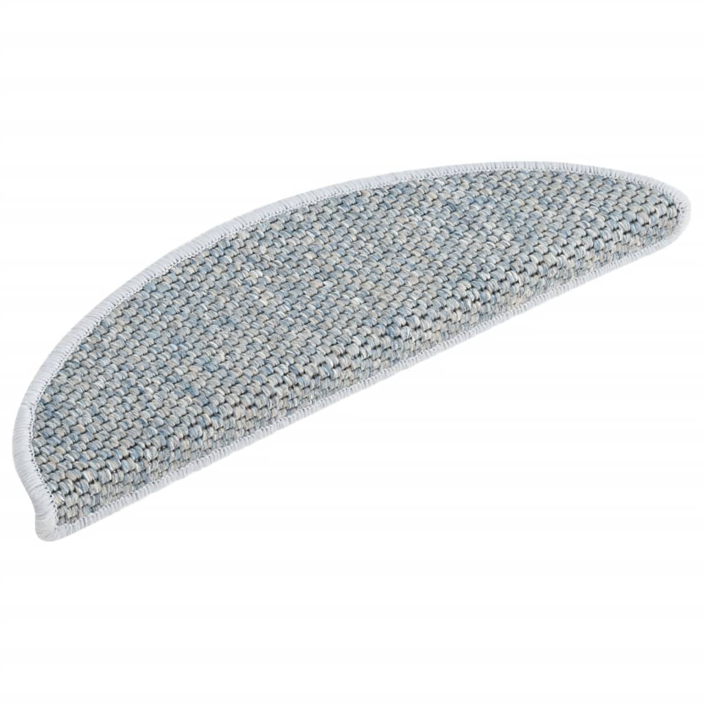 Trapmatten Zelfklevend 15 St Sisal-Look 56X20 Cm Blauw