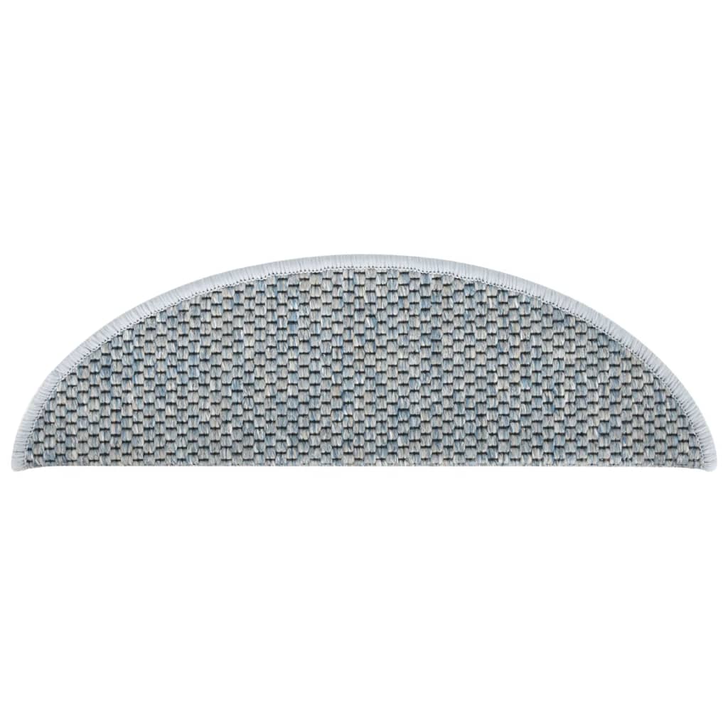 Trapmatten Zelfklevend 15 St Sisal-Look 56X20 Cm Blauw
