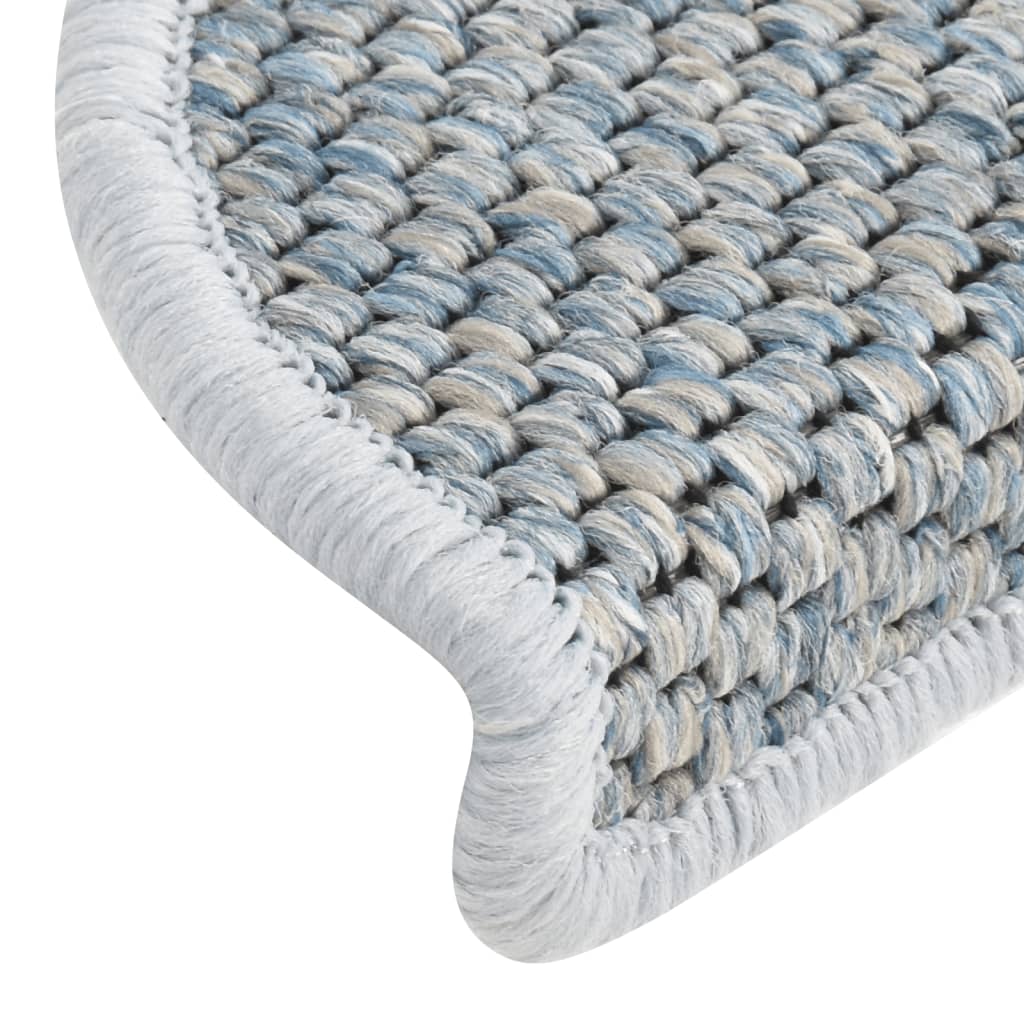 Trapmatten Zelfklevend 15 St Sisal-Look 56X20 Cm Blauw