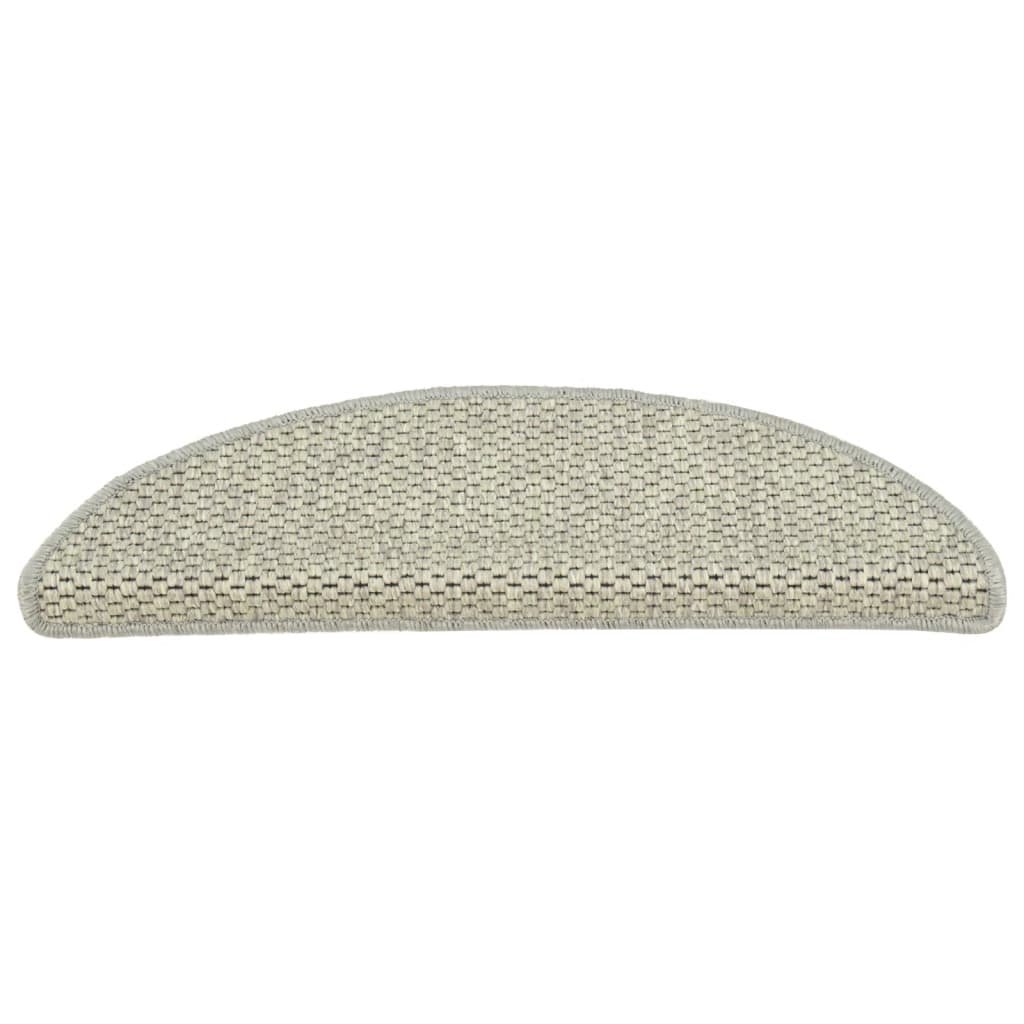 Trapmatten Zelfklevend 15 St Sisal-Look 56X20 Cm Grijs
