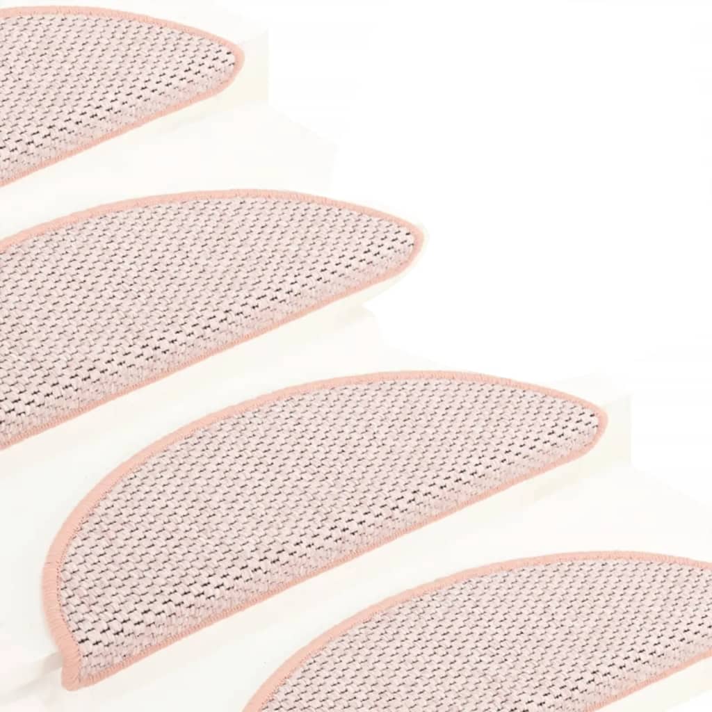 Trapmatten Zelfklevend 15 St Sisal-Look 56X20 Cm Rood