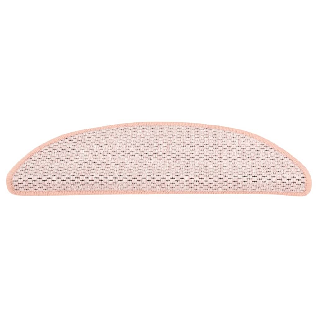 Trapmatten Zelfklevend 15 St Sisal-Look 56X20 Cm Rood