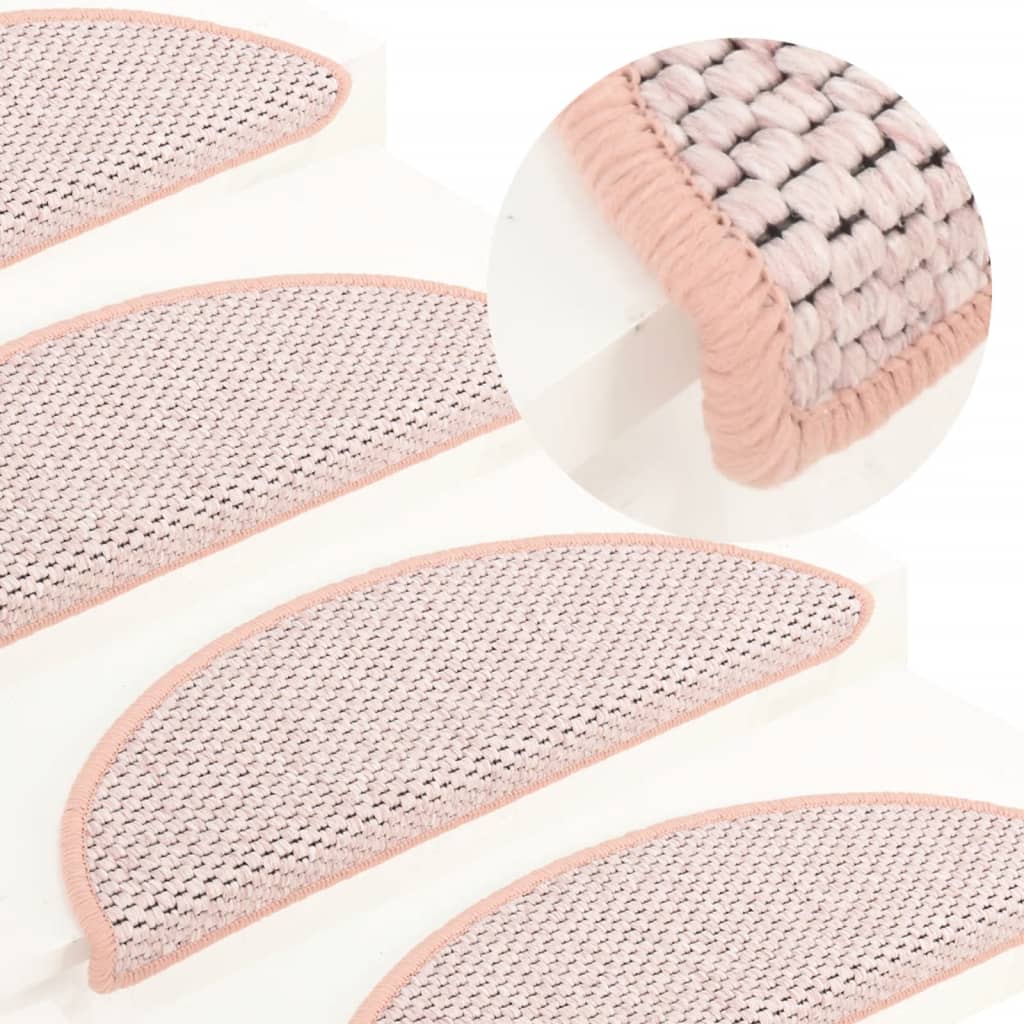Trapmatten Zelfklevend 15 St Sisal-Look 56X20 Cm Rood