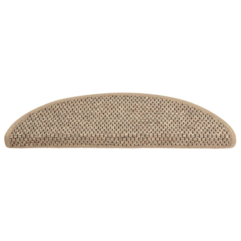 Trapmatten Zelfklevend 15 St Sisal-Look 56X20 Cm Donkerbeige