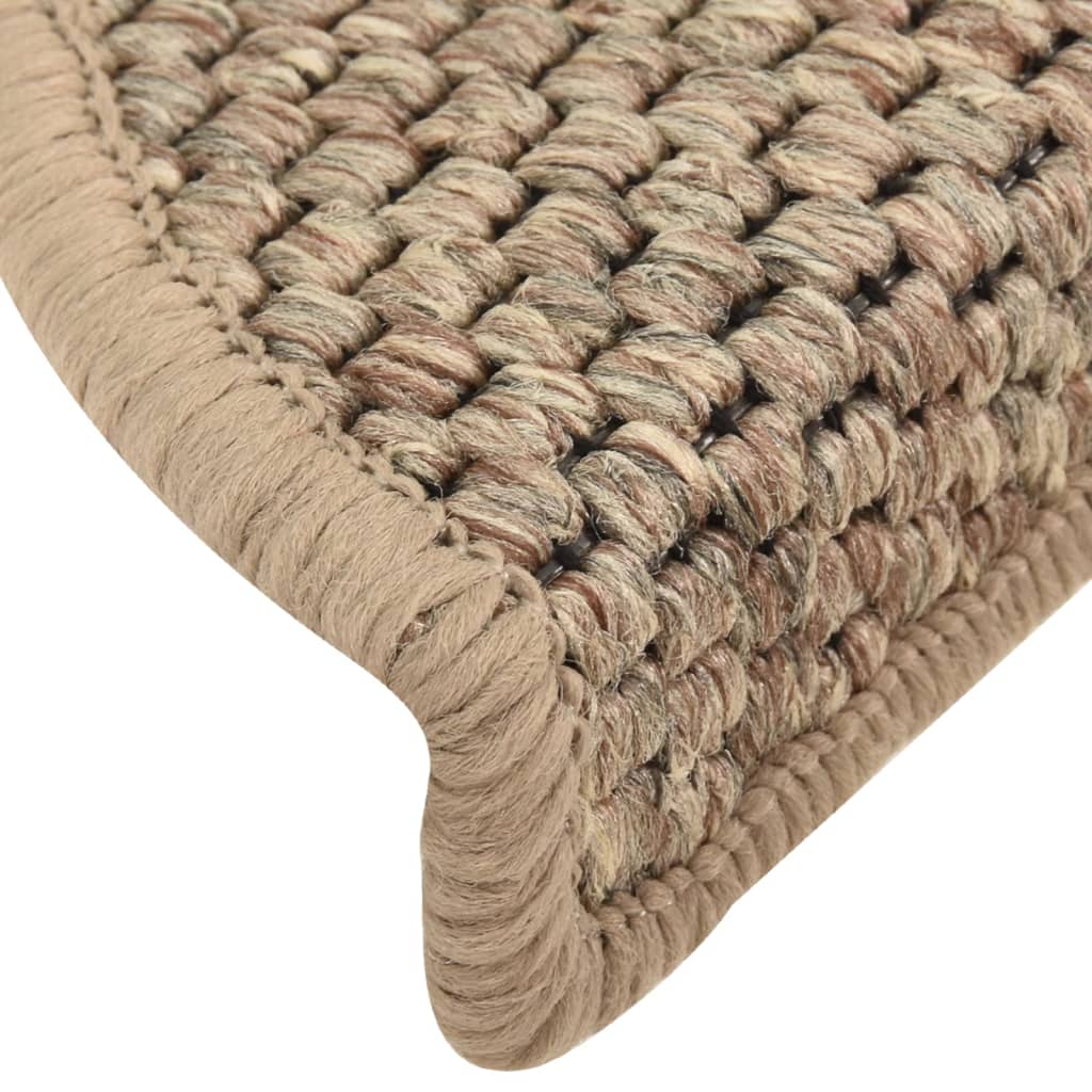 Trapmatten Zelfklevend 15 St Sisal-Look 56X20 Cm Donkerbeige