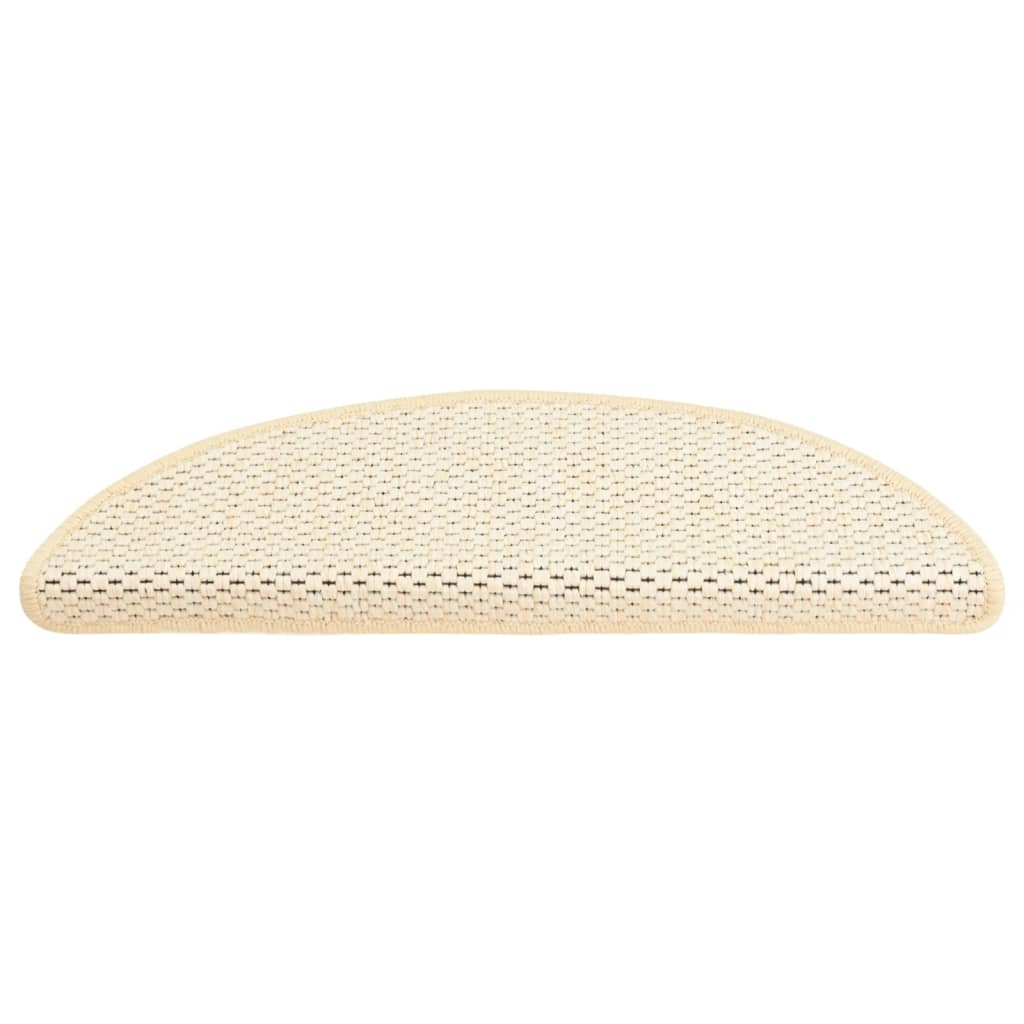 Trapmatten Zelfklevend 15 St Sisal-Look 56X20 Cm Crèmekleurig