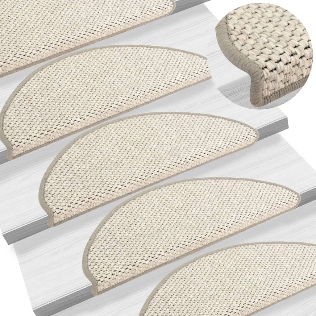 Trapmatten Zelfklevend 15 St Sisal-Look 65X25 Cm Beige