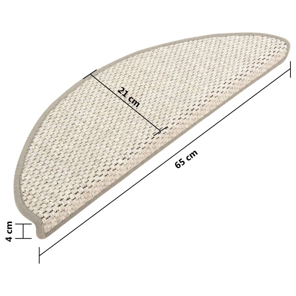Trapmatten Zelfklevend 15 St Sisal-Look 65X25 Cm Beige