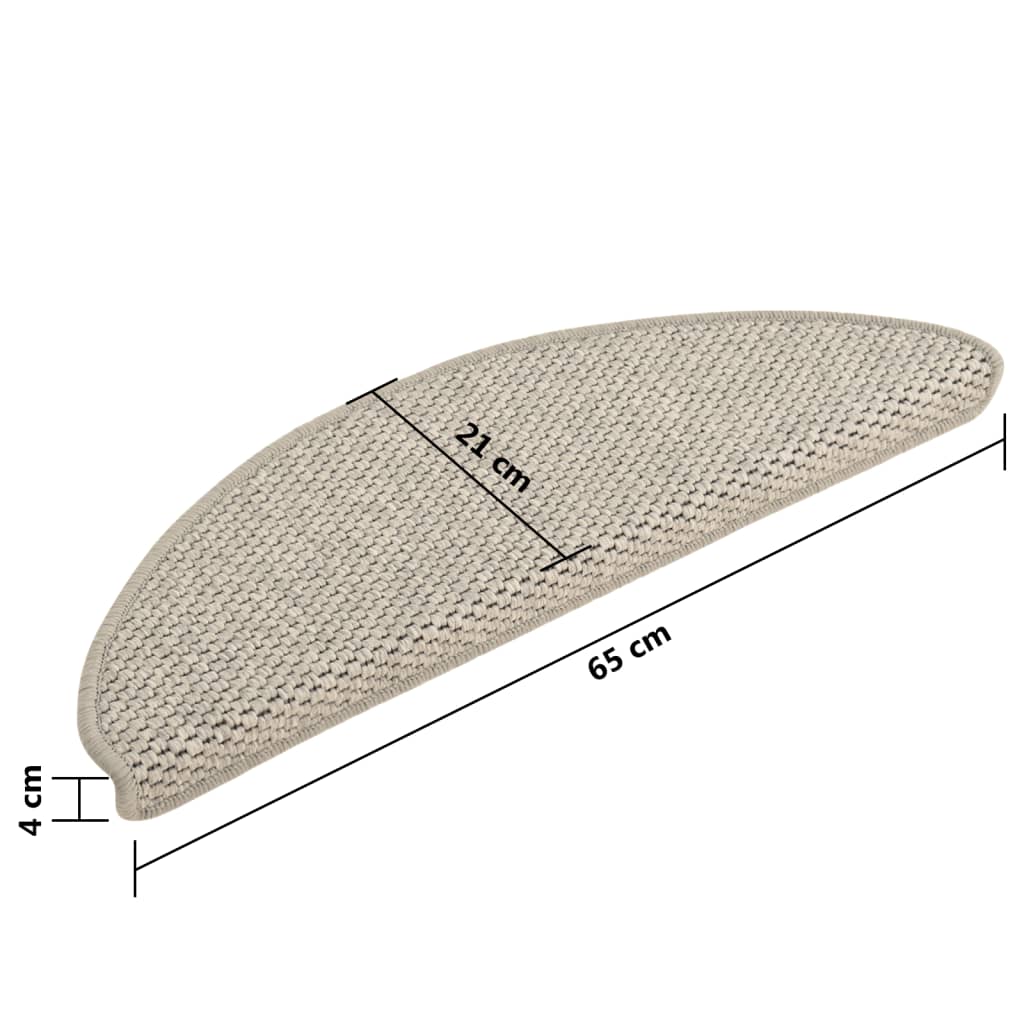 Trapmatten Zelfklevend 15 St Sisal-Look 65X25 Cm Taupe