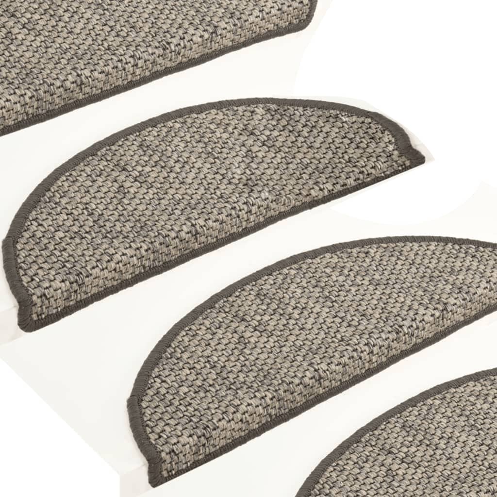 Trapmatten Zelfklevend 15 St Sisal-Look 65X25 Cm Antracietkleur