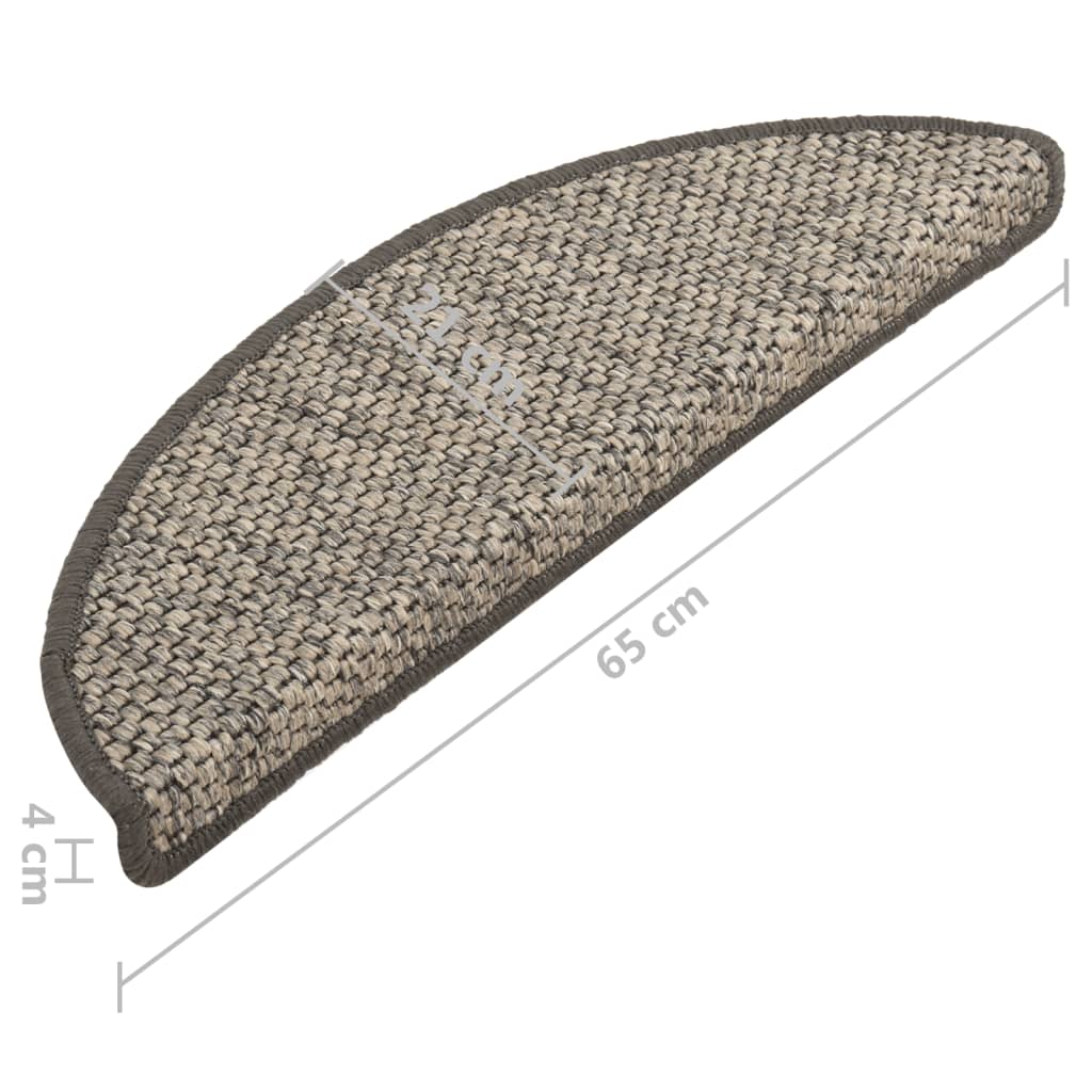 Trapmatten Zelfklevend 15 St Sisal-Look 65X25 Cm Antracietkleur