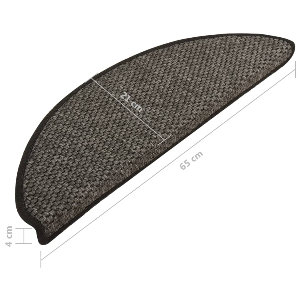Trapmatten Zelfklevend 15 St Sisal-Look 65X25 Cm Antracietkleur