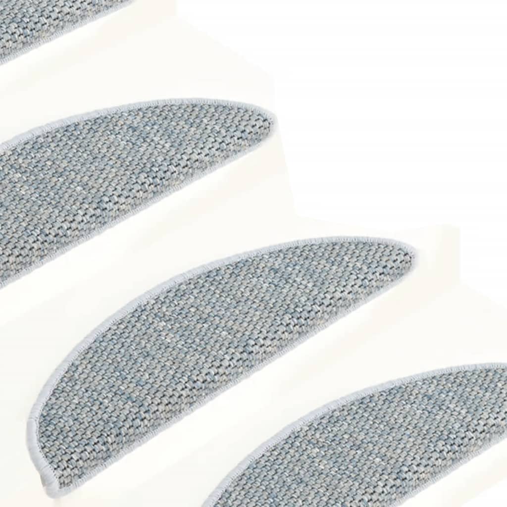 Trapmatten Zelfklevend 15 St Sisal-Look 65X25 Cm Blauw