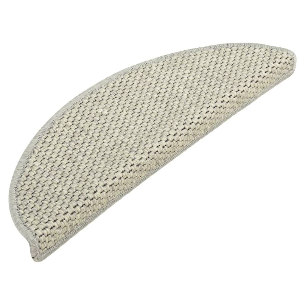 Trapmatten Zelfklevend 15 St Sisal-Look 65X25 Cm Grijs