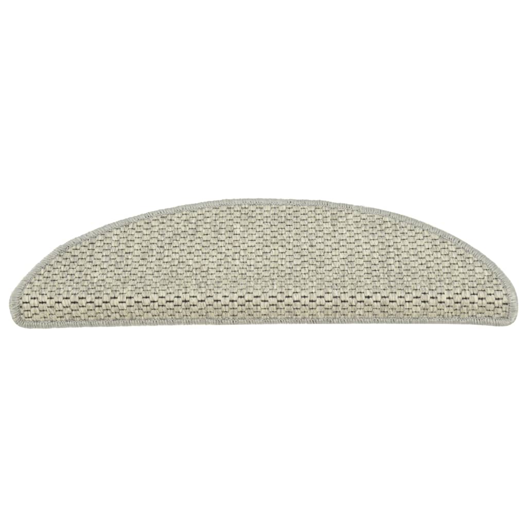 Trapmatten Zelfklevend 15 St Sisal-Look 65X25 Cm Grijs