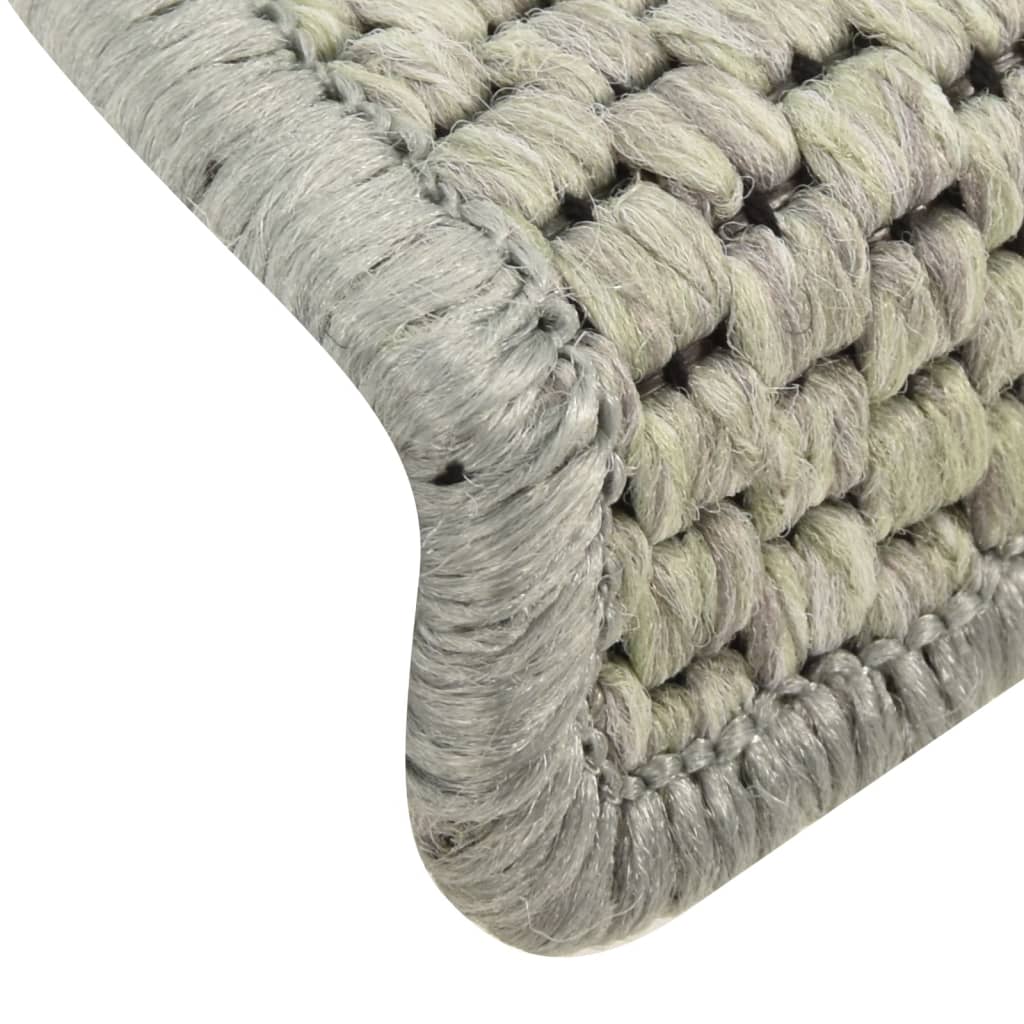 Trapmatten Zelfklevend 15 St Sisal-Look 65X25 Cm Grijs