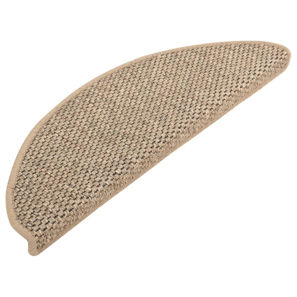 Trapmatten Zelfklevend 15 St Sisal-Look 65X25 Cm Donkerbeige