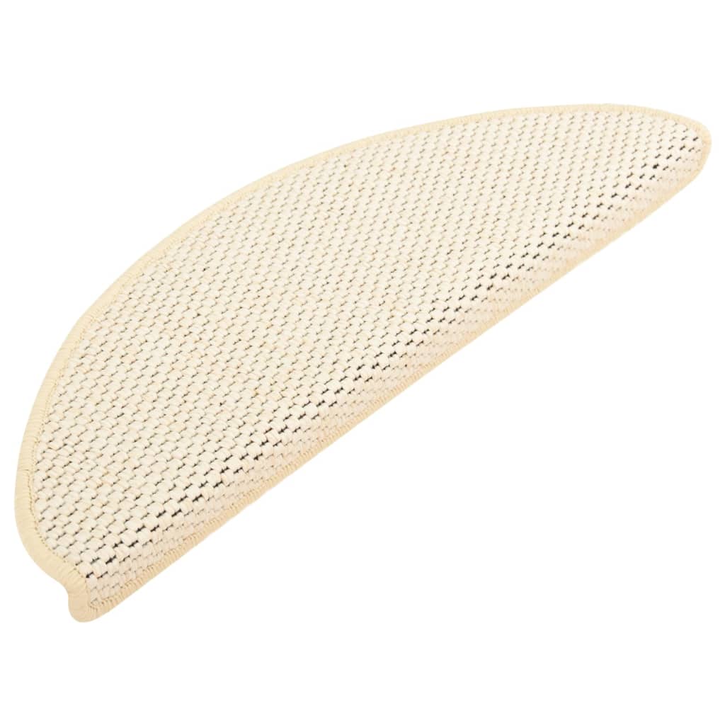 Trapmatten Zelfklevend 15 St Sisal-Look 65X25 Cm Crèmekleurig