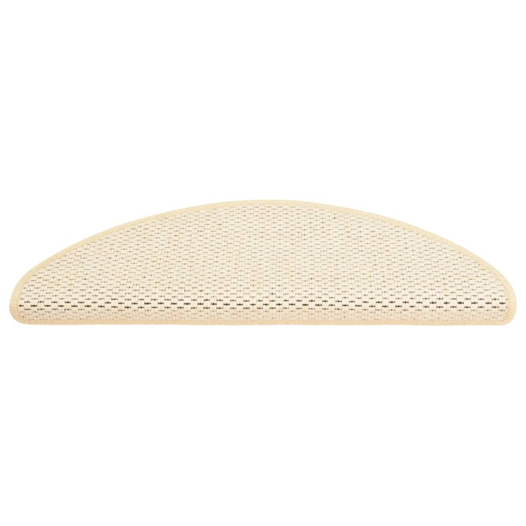 Trapmatten Zelfklevend 15 St Sisal-Look 65X25 Cm Crèmekleurig