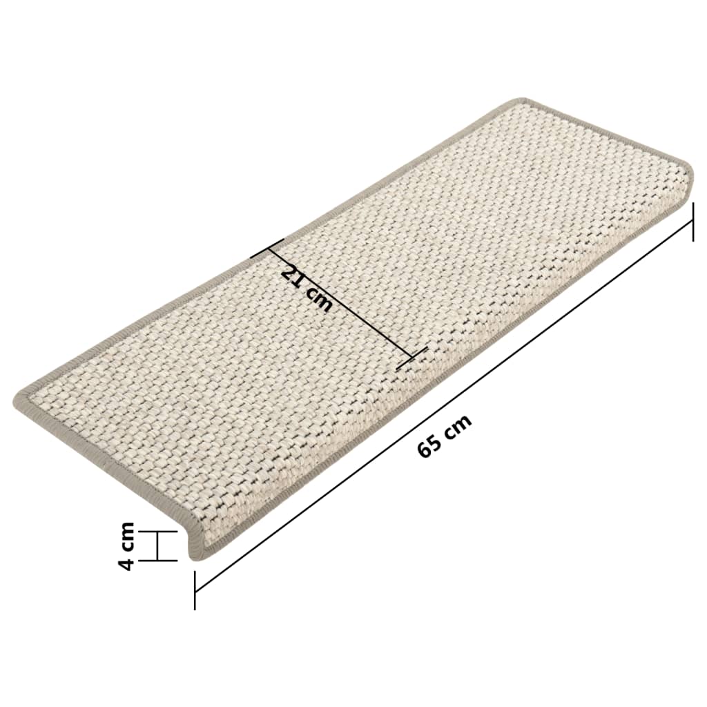 Trapmatten Zelfklevend 15 St Sisal-Look 65X25 Cm Beige