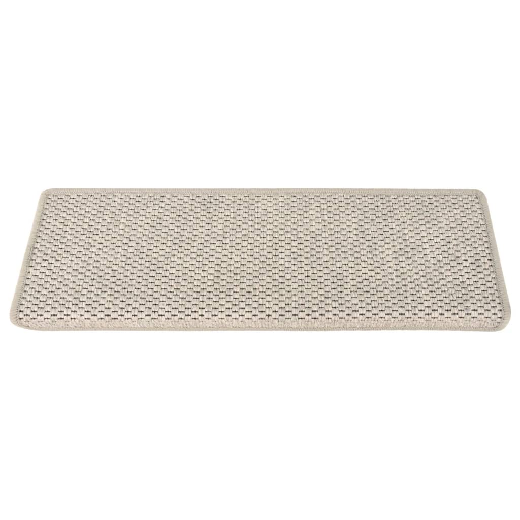 Trapmatten Zelfklevend 15 St Sisal-Look 65X25 Cm Zilverkleurig