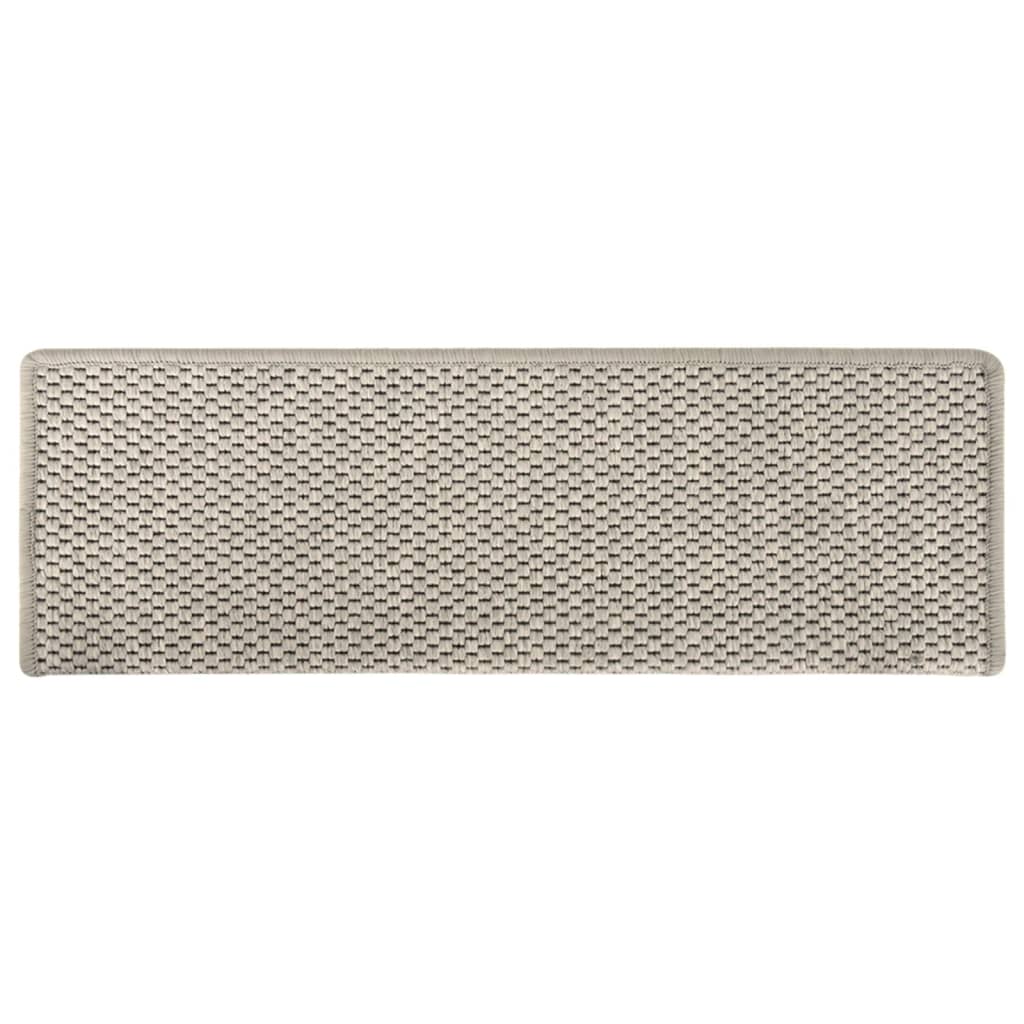 Trapmatten Zelfklevend 15 St Sisal-Look 65X25 Cm Zilverkleurig