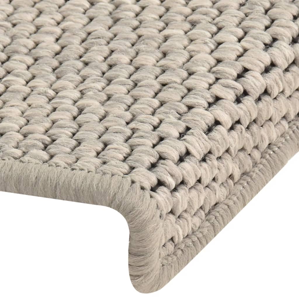 Trapmatten Zelfklevend 15 St Sisal-Look 65X25 Cm Zilverkleurig