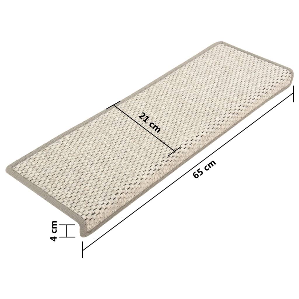 Trapmatten Zelfklevend 15 St Sisal-Look 65X25 Cm Zilverkleurig